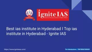 Best ias institute in Hyderabad l Top ias institute in Hyderabad - Ignite IAS