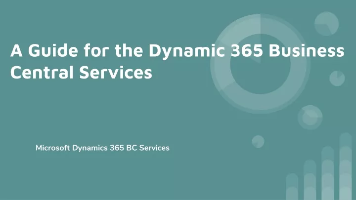 a guide for the dynamic 365 business central services