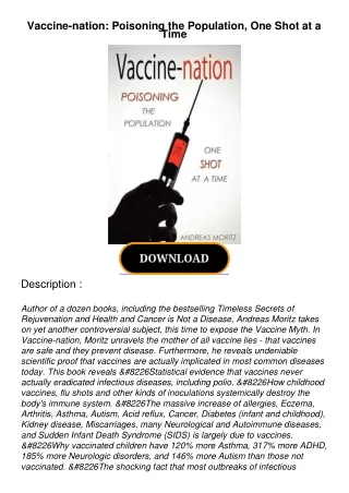 [PDF] DOWNLOAD Vaccine-nation: Poisoning the Population, One Shot at a Time