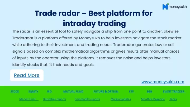 trade radar best platform for intraday trading