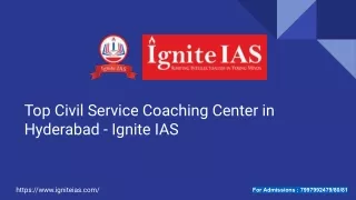 Top Civil Service Coaching Center in Hyderabad - Ignite IAS