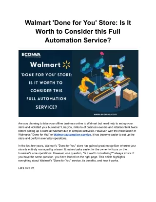 walmart done for you store is it worth