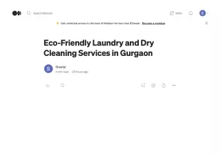 Eco-Friendly Laundry and Dry Cleaning Services in Gurgaon