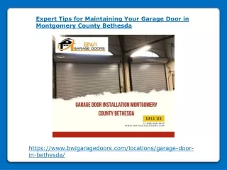 Expert Tips for Maintaining Your Garage Door in Montgomery County Bethesda