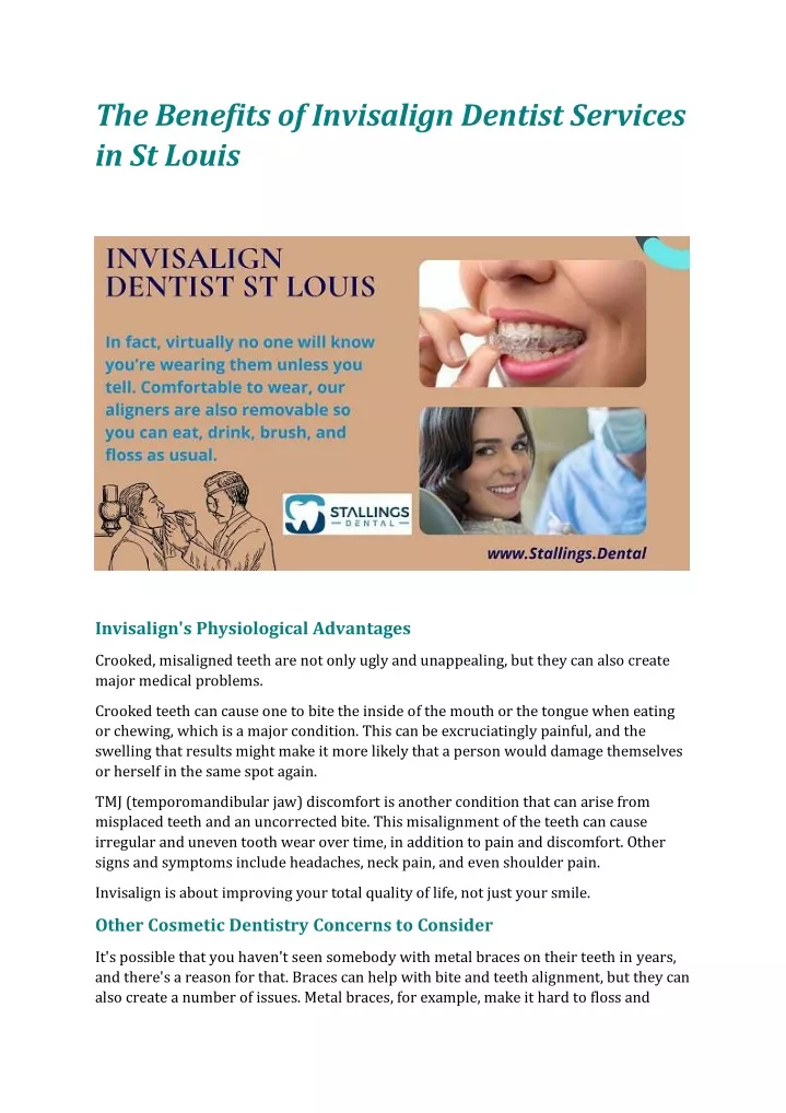 the benefits of invisalign dentist services