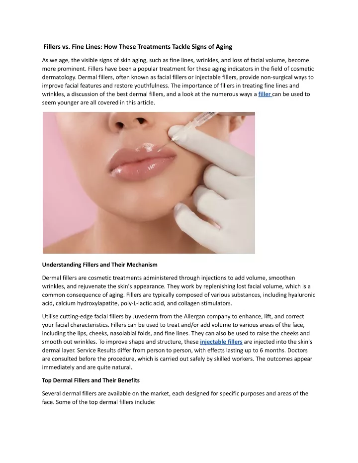 fillers vs fine lines how these treatments tackle