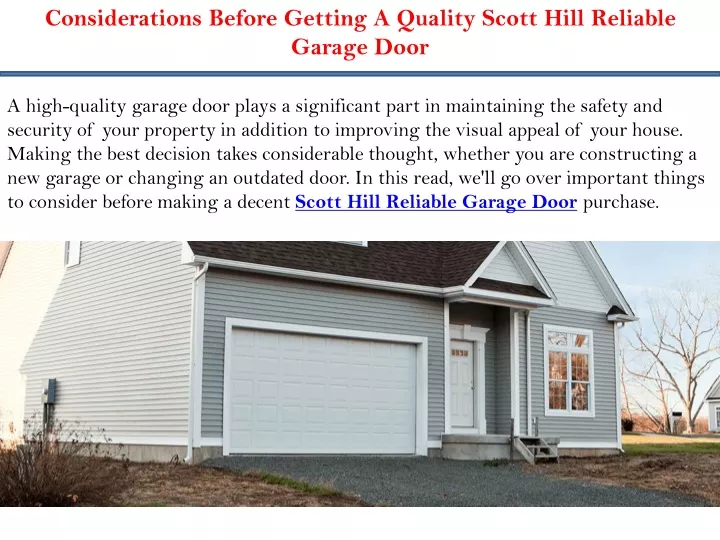 considerations before getting a quality scott