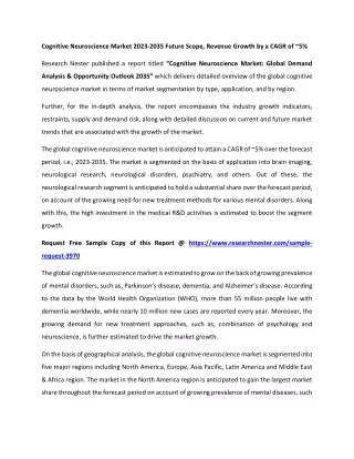cognitive neuroscience market 2023 2035 future
