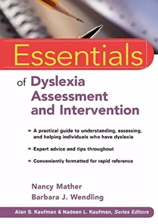 [PDF] DOWNLOAD Essentials of Dyslexia Assessment and Intervention
