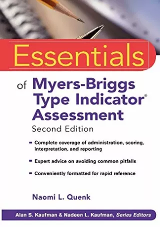 get [PDF] Download Essentials of Myers-Briggs Type Indicator Assessment