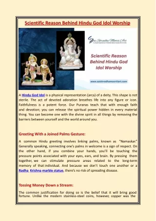 Scientific Reason Behind Hindu God Idol Worship