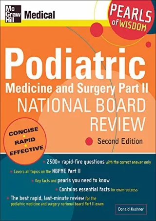 [PDF READ ONLINE] Podiatric Medicine and Surgery Part II National Board Review: Pearls of