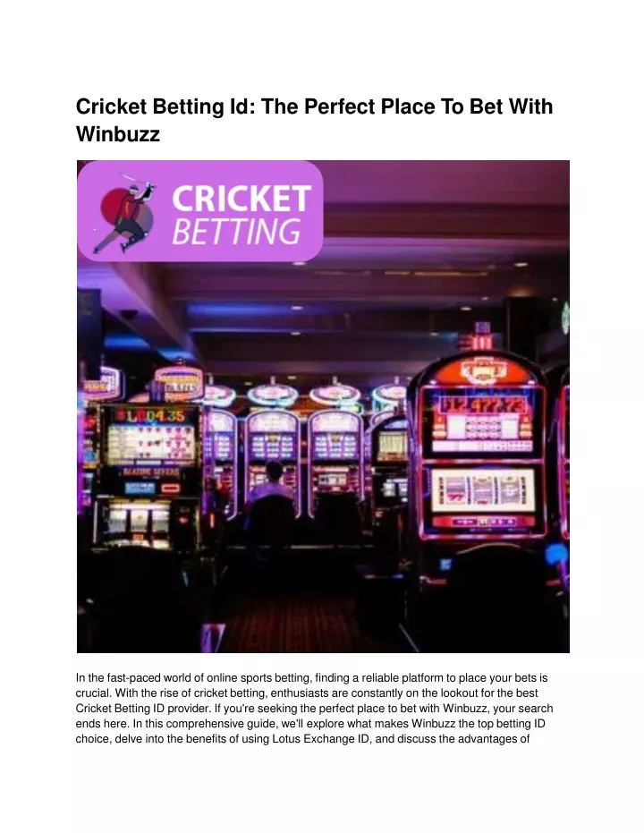 cricket betting id the perfect place to bet with