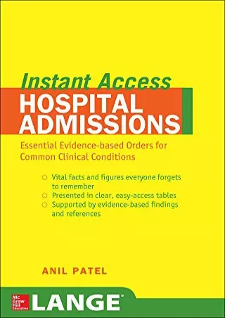 [PDF] DOWNLOAD LANGE Instant Access Hospital Admissions: Essential Evidence-Based Orders for