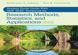 EPUB DOWNLOAD Student Study Guide With IBM® SPSS® Workbook for Research Methods,