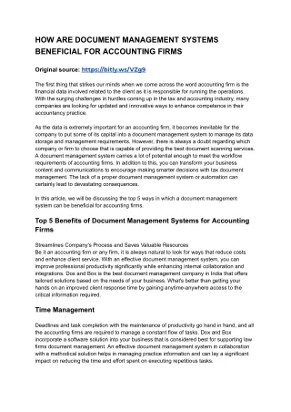 how are document management systems beneficial