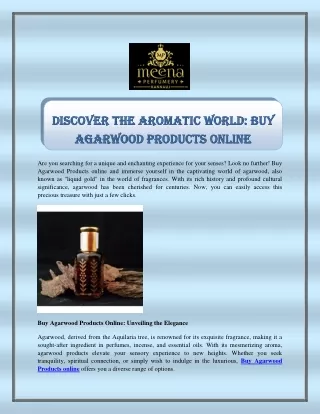 Buy Agarwood Products online