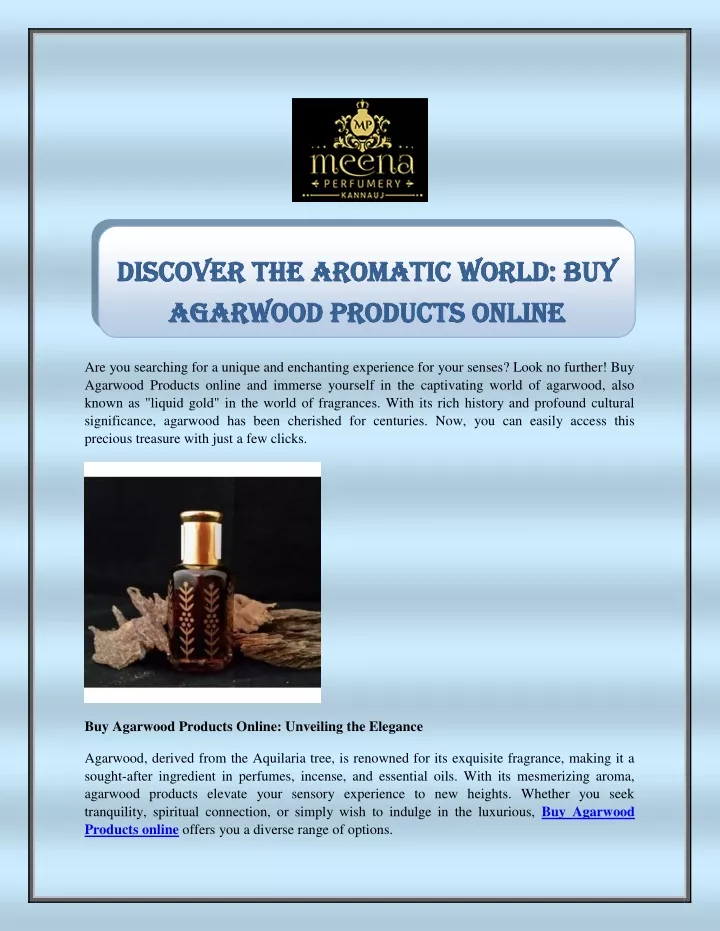 discover the aromatic worl discover the aromatic