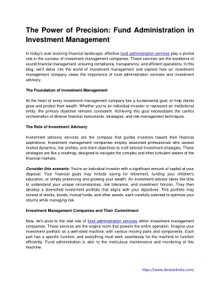 the power of precision fund administration