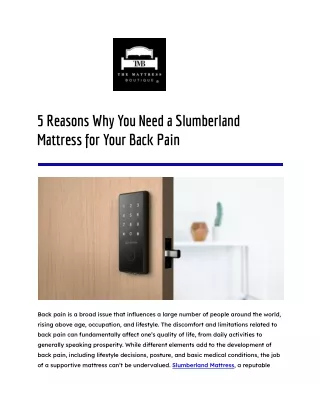 5 Reasons Why You Need a Slumberland Mattress for Your Back Pain