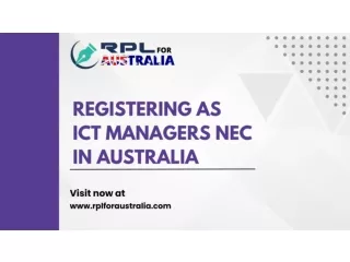 Registering As ICT Managers NEC In Australia