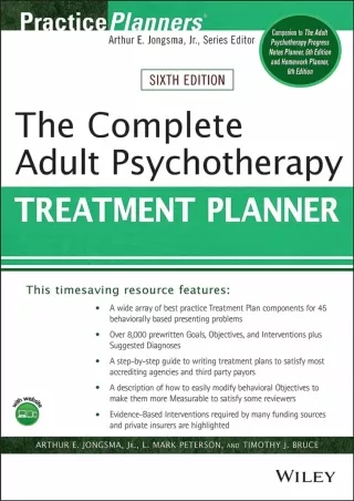 [Ebook] The Complete Adult Psychotherapy Treatment Planner (PracticePlanners)