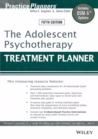 [PDF] The Adolescent Psychotherapy Treatment Planner: Includes DSM-5 Updates