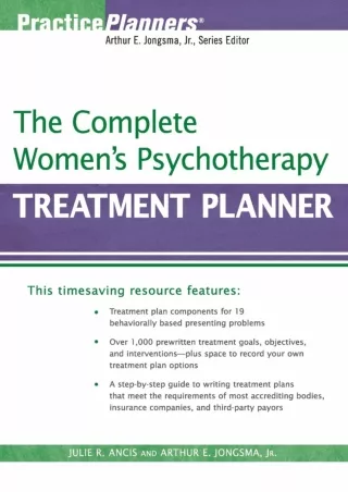 Read Ebook Pdf The Complete Women's Psychotherapy Treatment Planner