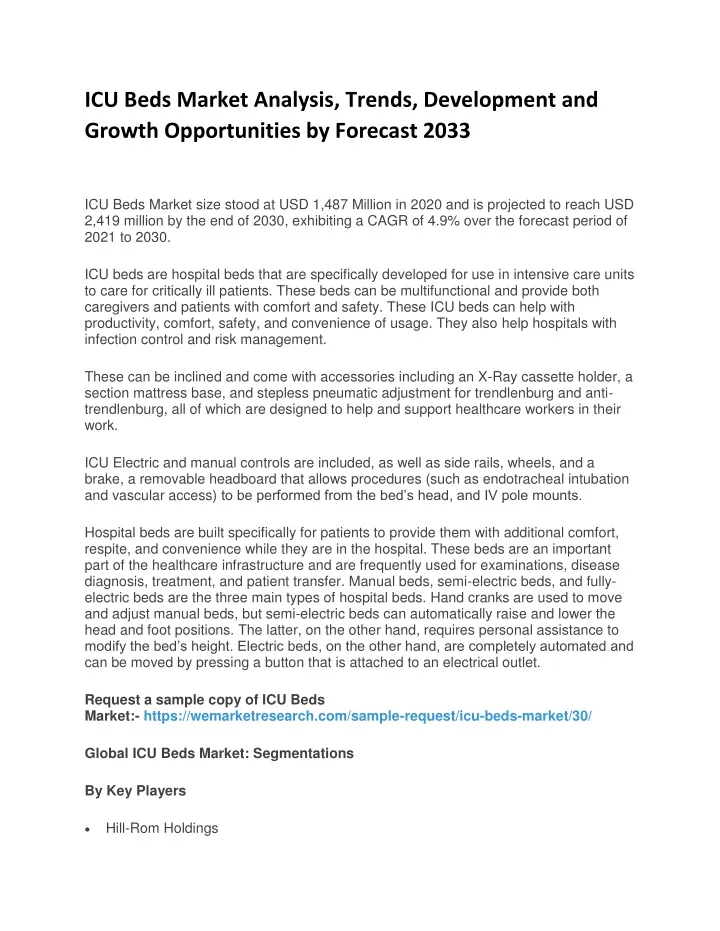 icu beds market analysis trends development