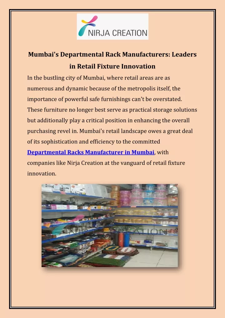 mumbai s departmental rack manufacturers leaders