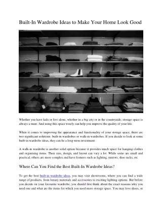 built in wardrobe ideas to make your home look