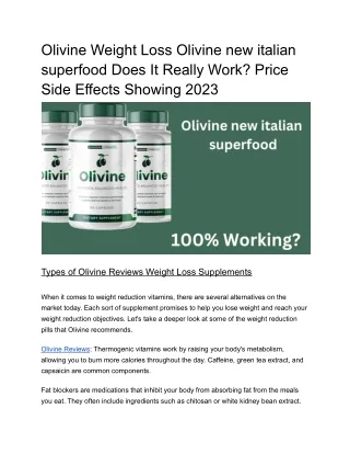 Achieve Your Weight Loss Goals with Olivine's Support