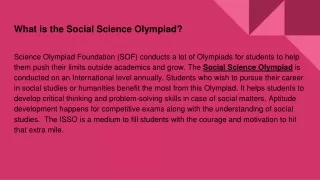 what is the social science olympiad