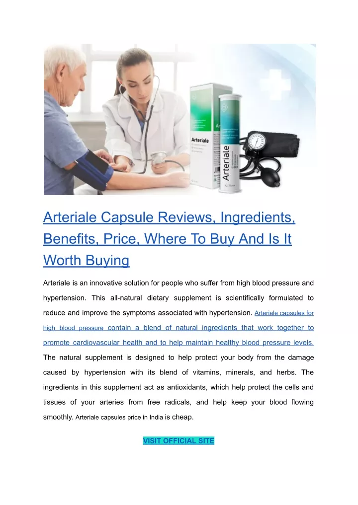 arteriale capsule reviews ingredients benefits