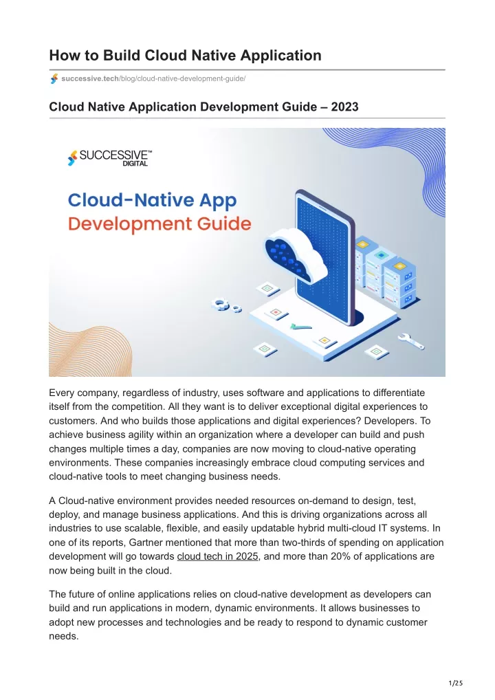 how to build cloud native application