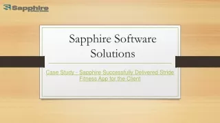 Case Study - Sapphire Successfully Delivered Stride Fitness App for the Client