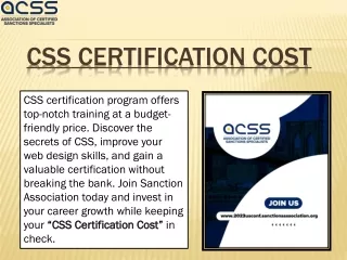 Sanctions Association: Affordable CSS Certification Cost for Your Web Developmen