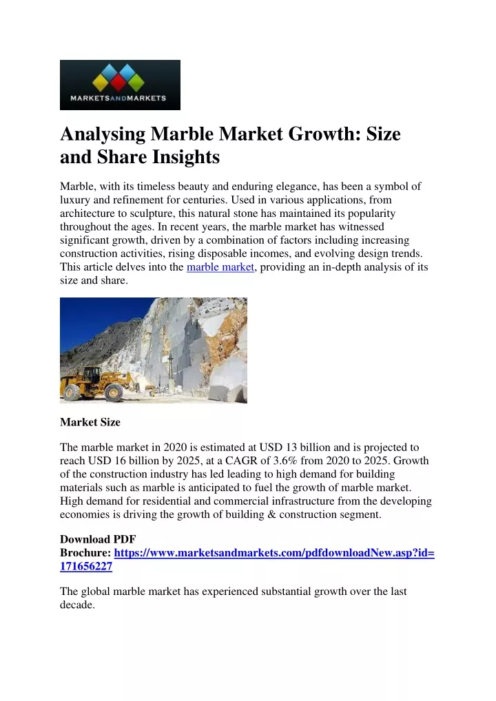 analysing marble market growth size and share