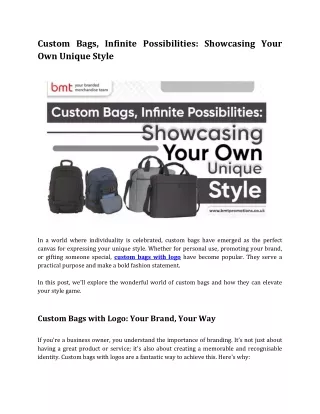 Custom Bags, Infinite Possibilities_ Showcasing Your Own Unique Style