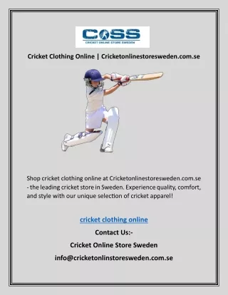 Cricket Clothing Online | Cricketonlinestoresweden.com.se