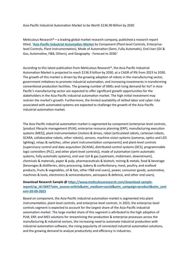 asia pacific industrial automation market