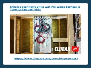 Enhance Your Home Office with Pre-Wiring Services in Toronto