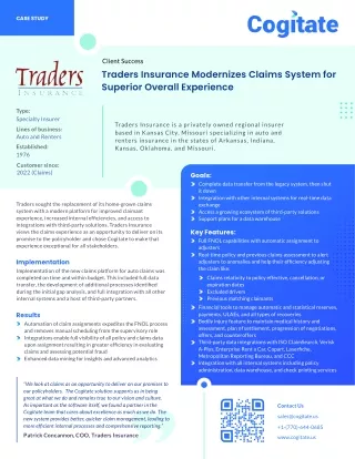 Traders Modernizes Claims System for Superior  Experience