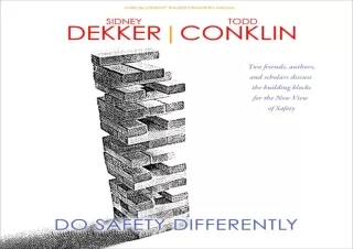 EPUB DOWNLOAD Do Safety Differently