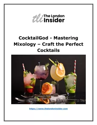Mixology Maestro: Crafting the Ultimate CocktailGod