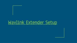 Wavlink Extender Setup