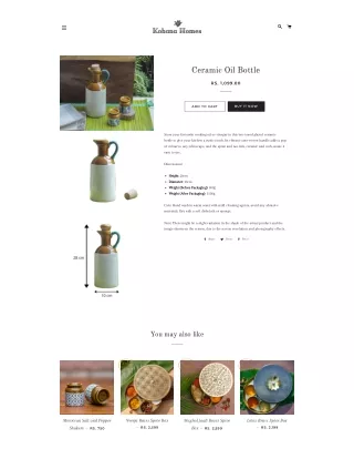 Ceramic Oil Bottle - Kohana Homes