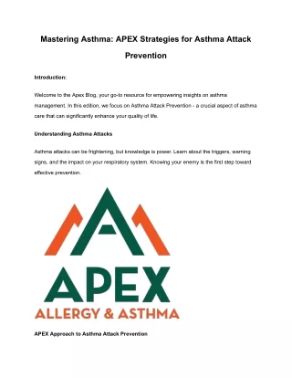 Allergy and Asthma Blog | Apex Allergy and Asthma