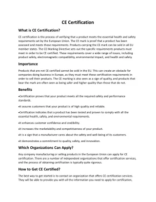 CE Certification-Article- 1-04-2022
