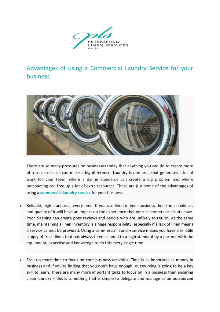 advantages of using a commercial laundry service